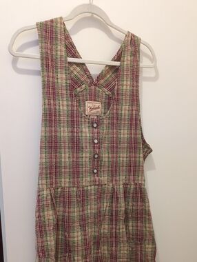 Woolrich Pink, Green and Khaki Plaid Cotton Sundress